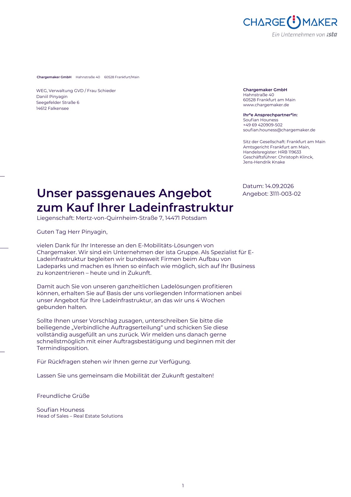 Angebot 2 Chargemaker, Seite 1 von 3